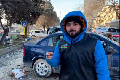 Azerbaycanlı sosyal medya fenomeni İsayev'den deprem bölgesi mesaisi