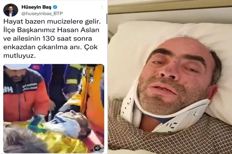 BTP Nurdağı İlçe Başkanı Hasan Aslan ve ailesi 130 saat sonra  kurtarıldı