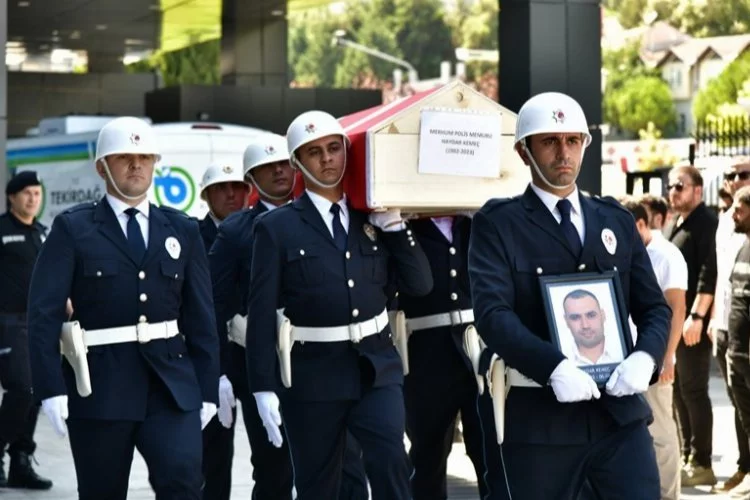 Kalp krizi geçiren polis memuruna Tekirdağ'da son görev